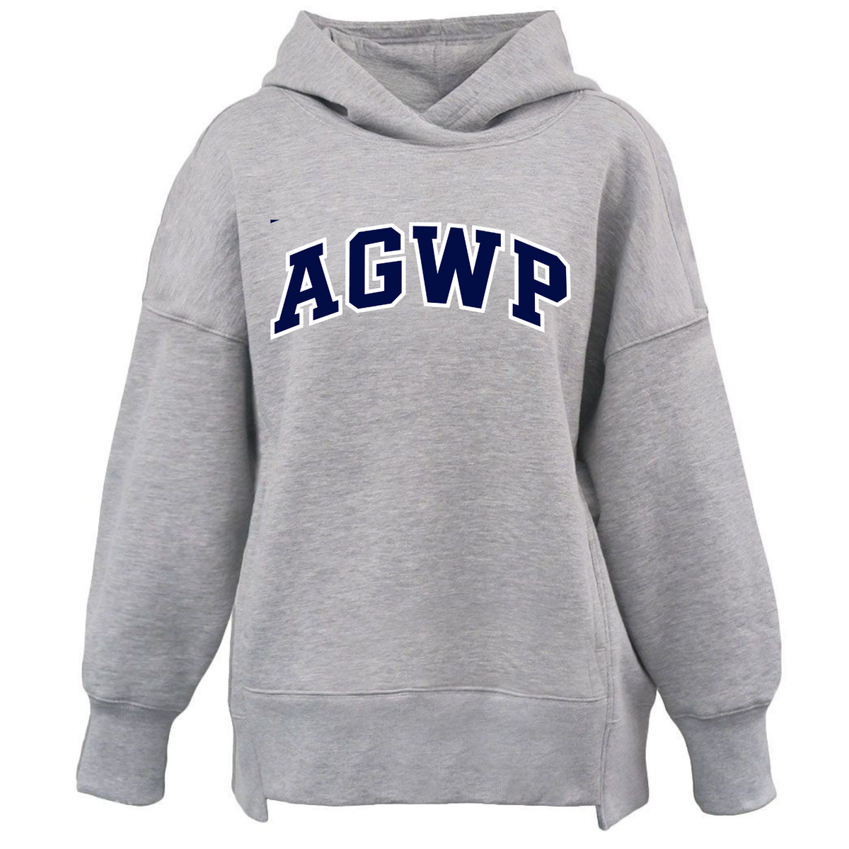 Women's Oversized Hoodie AGWP Blue Logo - Grey