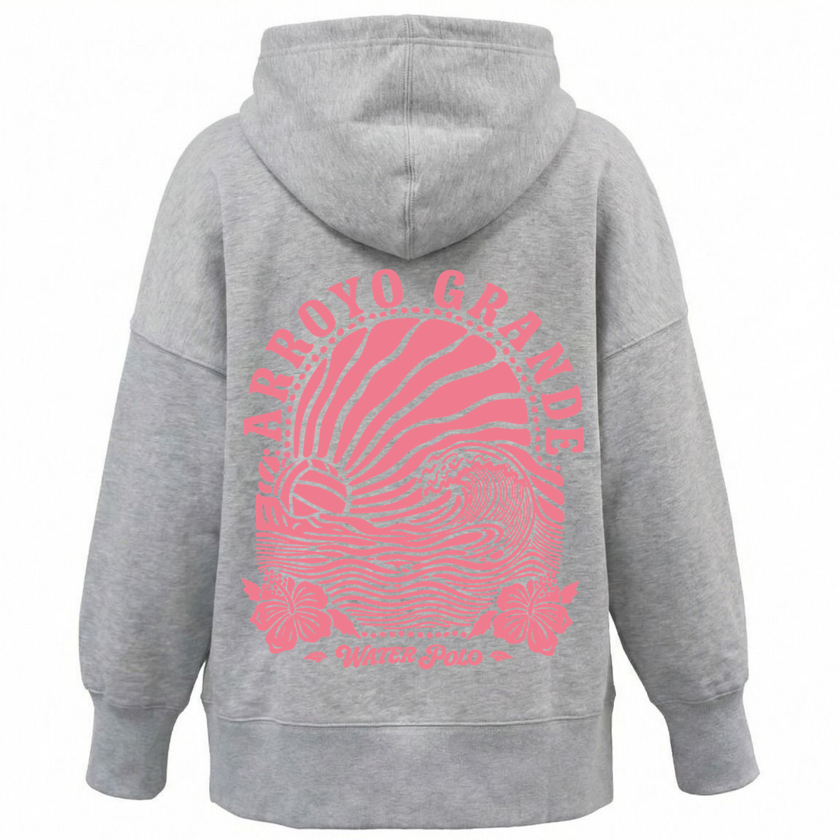 Women's Oversized Hoodie AGWP Pink Sun Rays - Grey