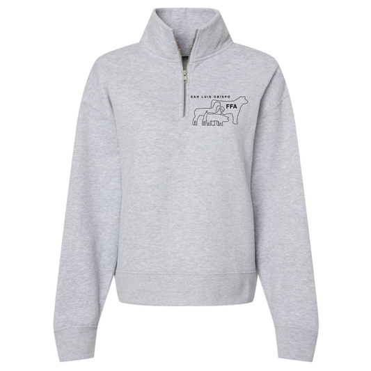 Women's Sueded Fleece Quarter-Zip - Heather Grey