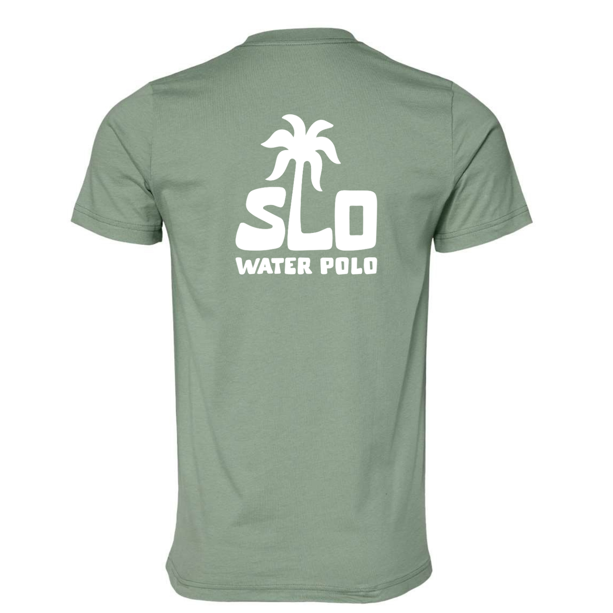 SLO Water Polo White Palm Tree Tee - Sage