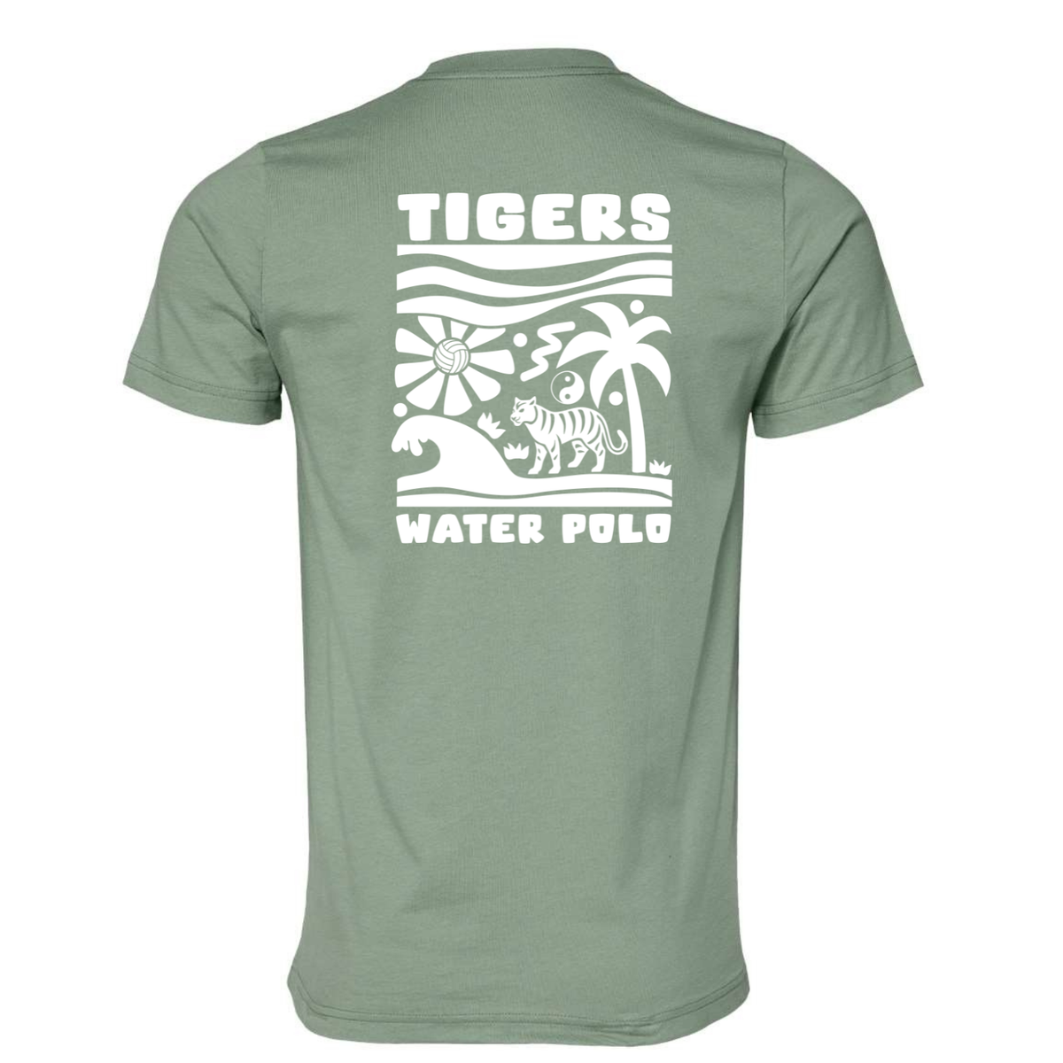 SLO Water Polo Tiger Jungle Tee - Sage