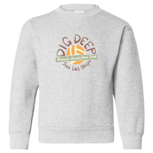 YOUTH Dig Deep Circle Logo Crewneck - Ash