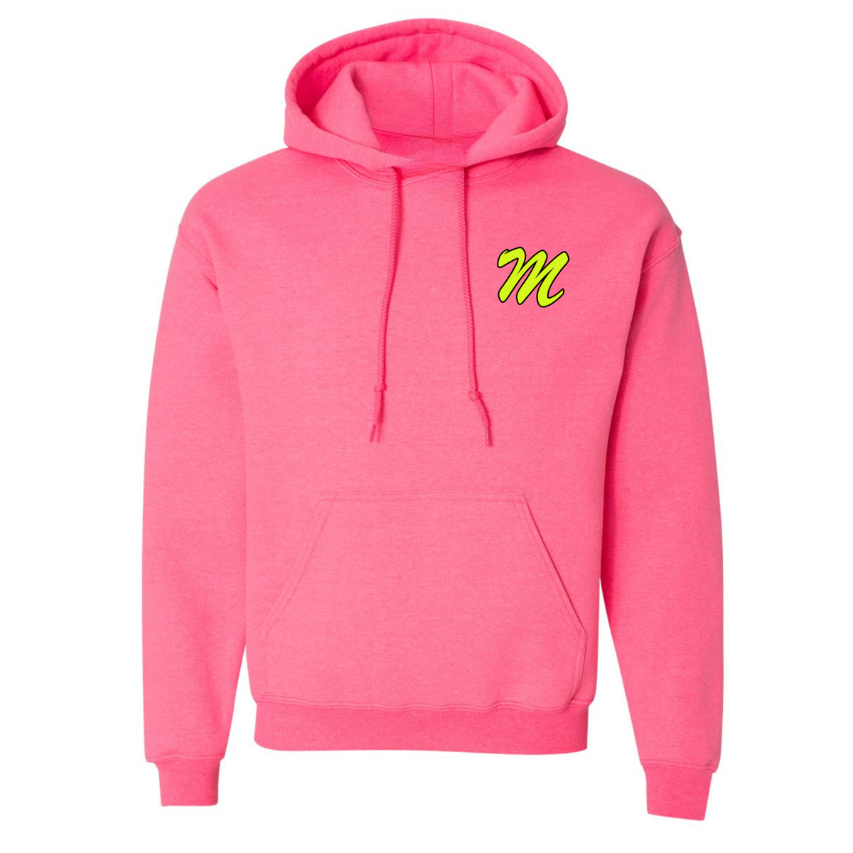 Mustang Baseball "M" Logo Hoodie - Hot Pink