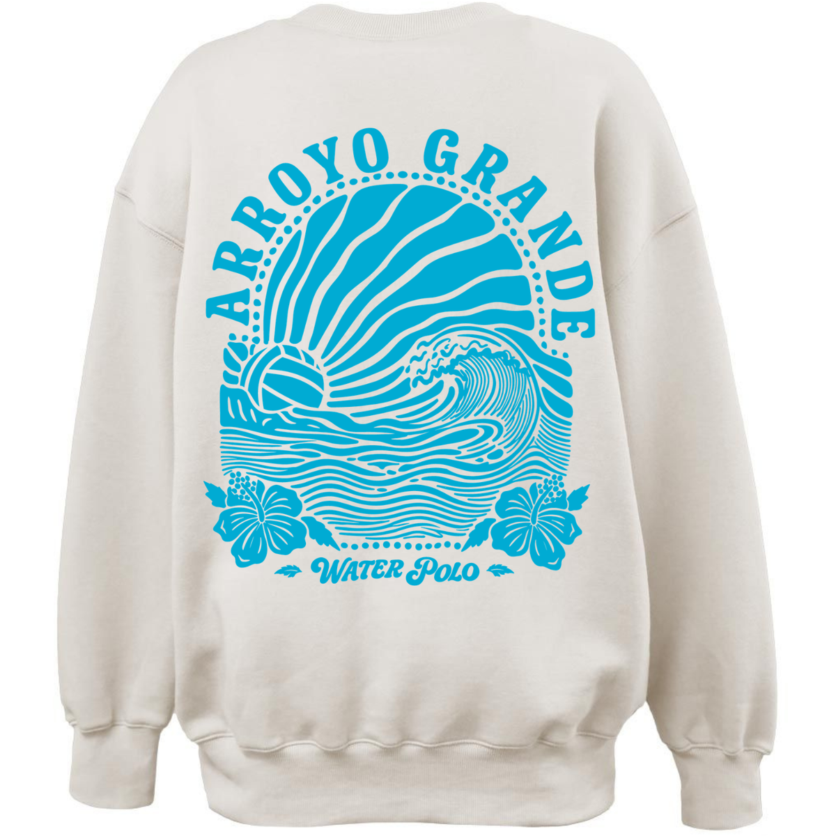 Womens Oversize Crew AGWP Azure Sun Rays - Cream