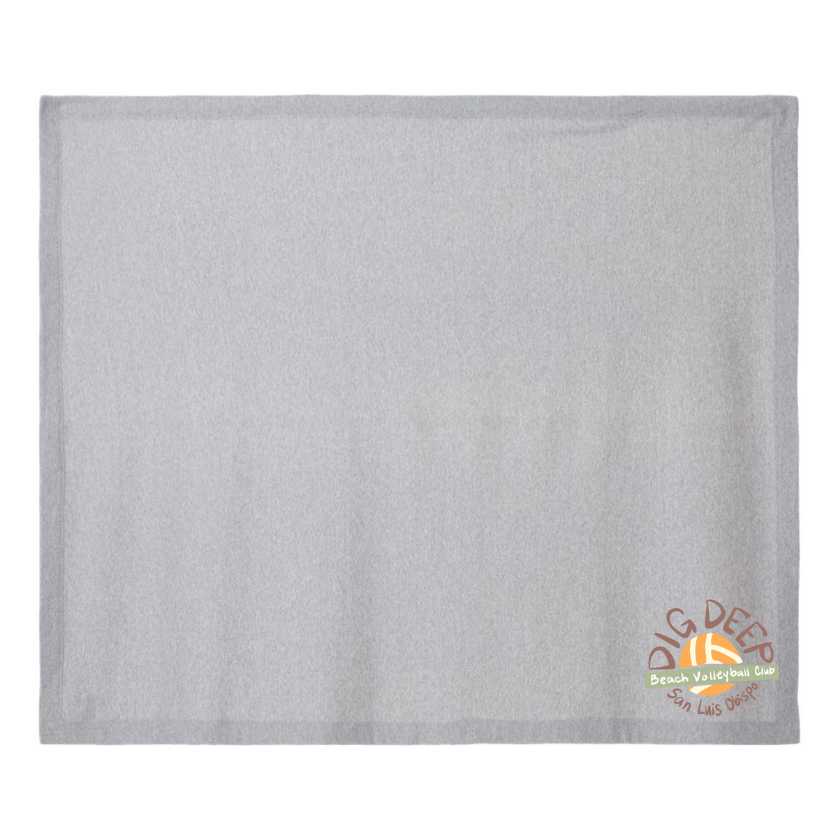 Dig Deep Beach Volleyball Logo Fleece Blanket