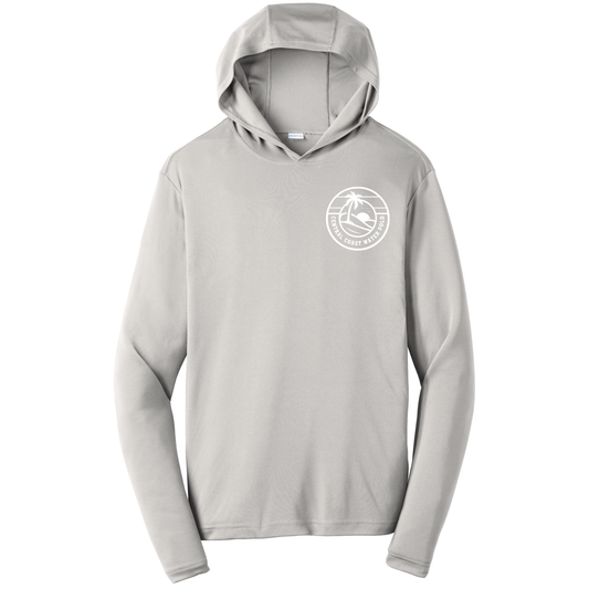 CCWP White Circle Logo Dri Fit Performance Hoodie - Silver