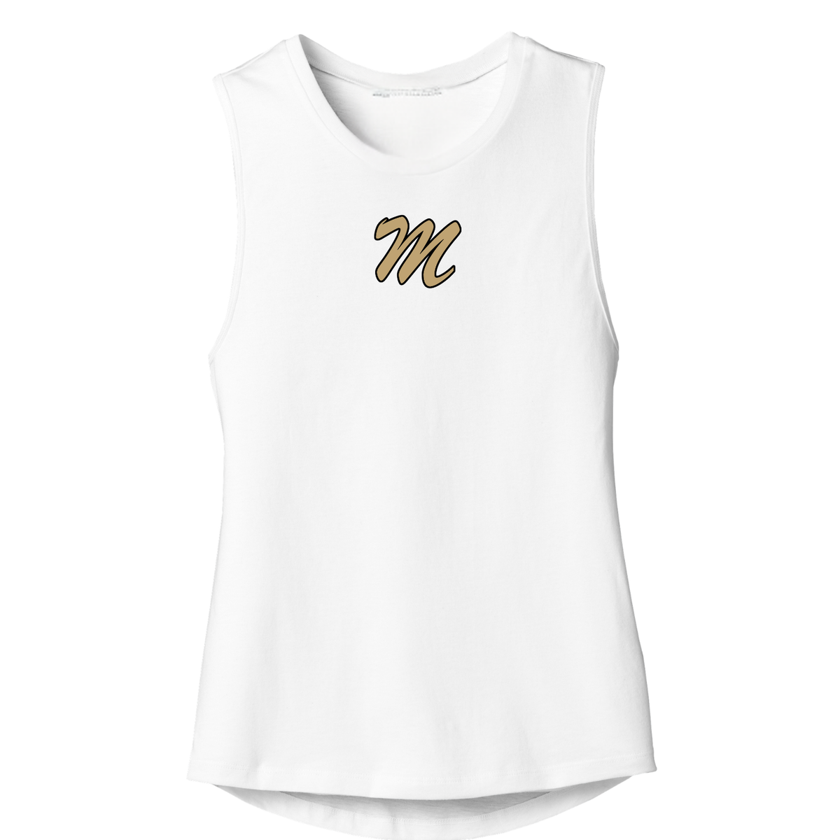 Women's Mustang Baseball "M" Logo Jersey Tank - White