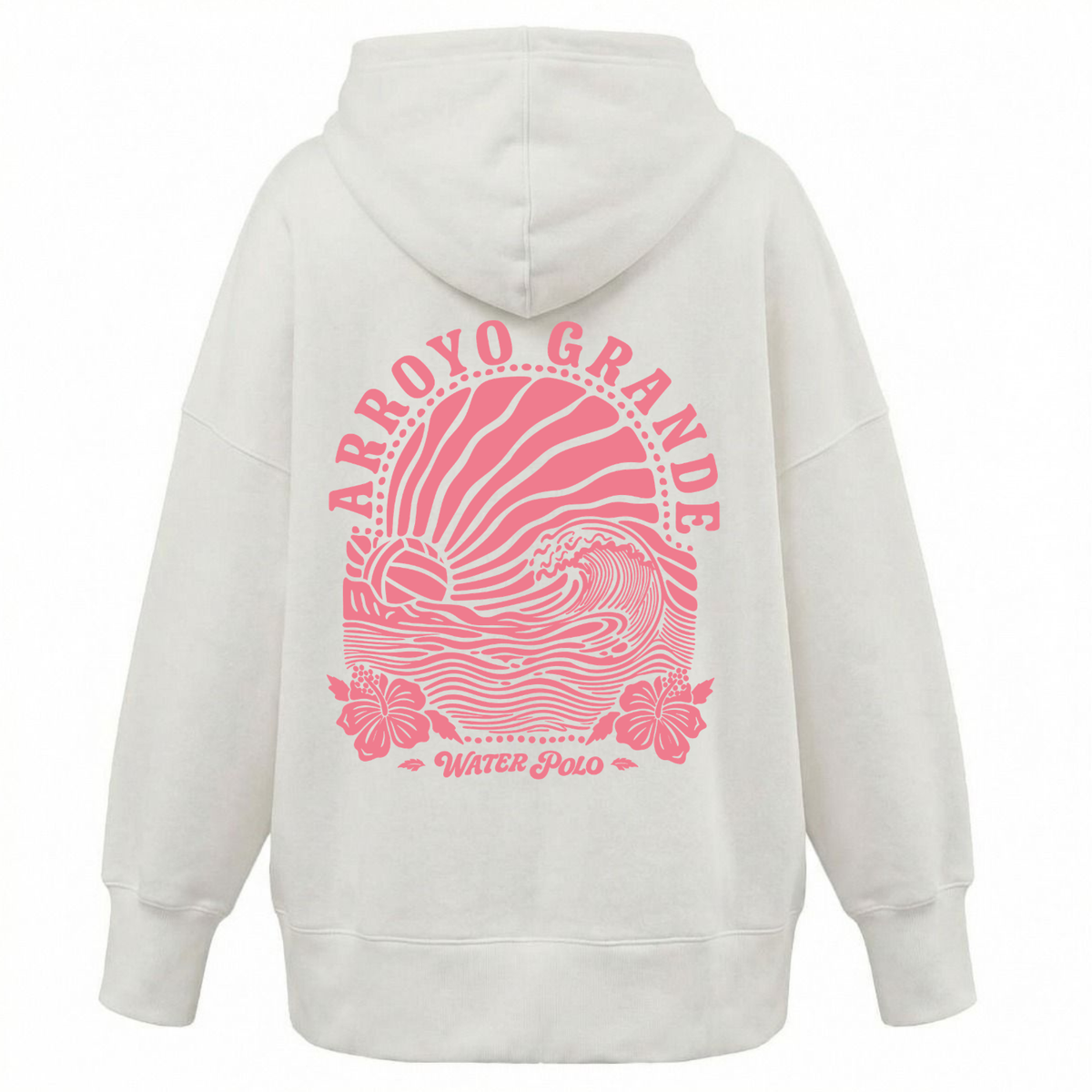 Women's Oversized Hoodie AGWP Pink Sun Rays - Cream