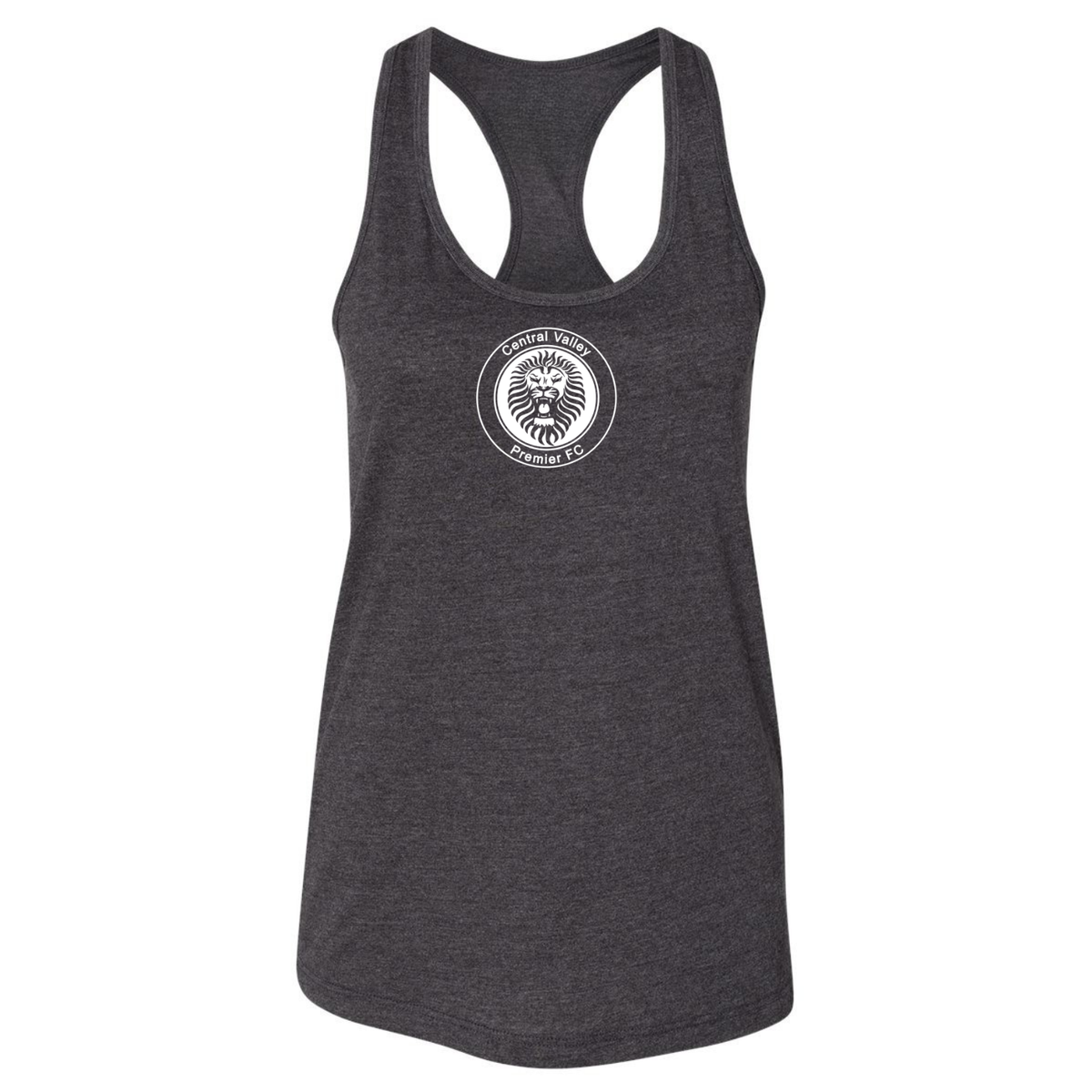 Women's CVP White Logo Racerback Tank Top - Heather Black