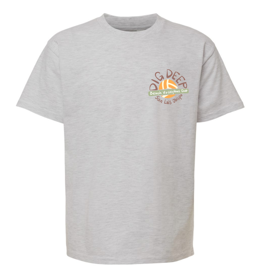YOUTH Dig Deep Circle Logo T-Shirt - Heather Grey