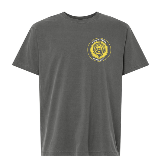 Unisex CVP Heavyweight Garment-Dyed Tee Yellow/White Logo - Washed Charcoal