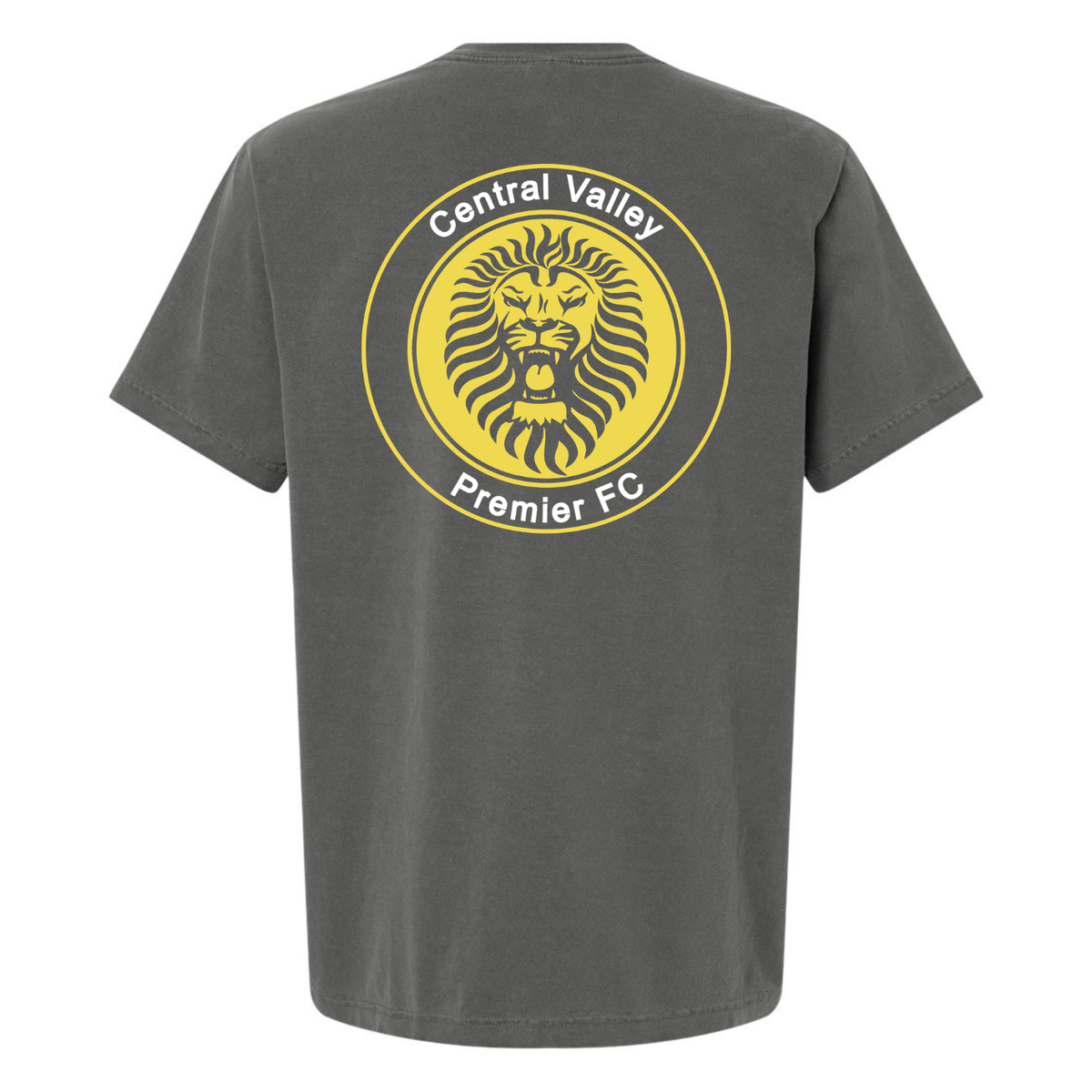 Unisex CVP Heavyweight Garment-Dyed Tee Yellow/White Logo - Washed Charcoal