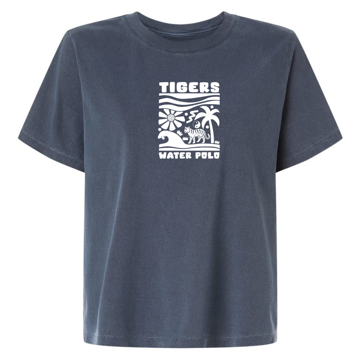 SLO Polo Jungle Tiger Women's 6 oz. Garment Dyed Heavyweight Tee - Vintage Navy