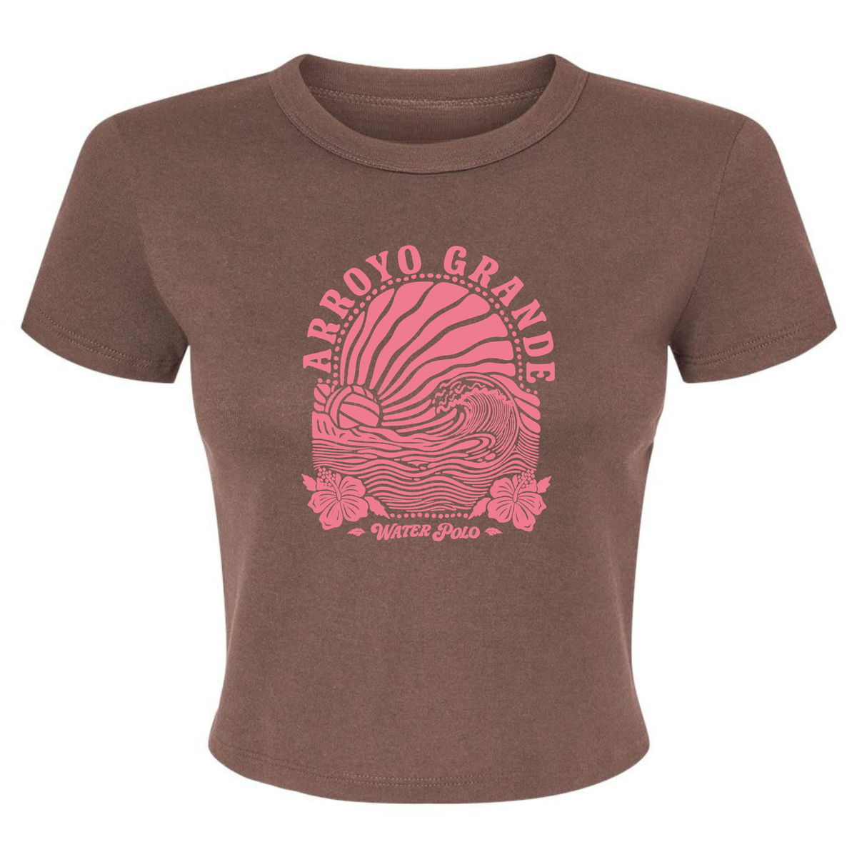 Women's Micro Rib Baby Tee AGWP Pink Sun Rays - Cocoa