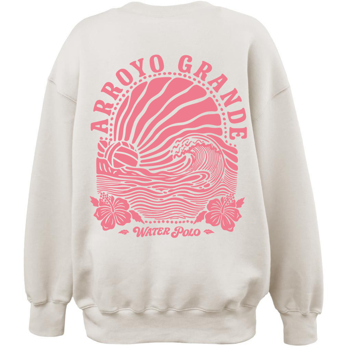 Womens Oversize Crew AGWP Pink Sun Rays - Cream