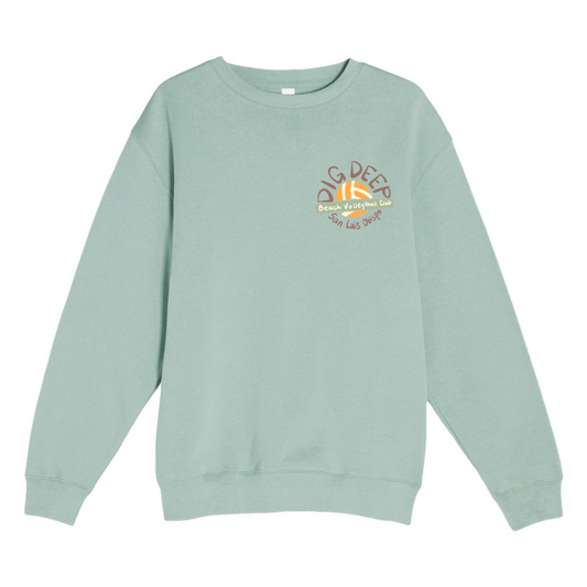 Dig Deep Circle Logo Crewneck - Seafoam