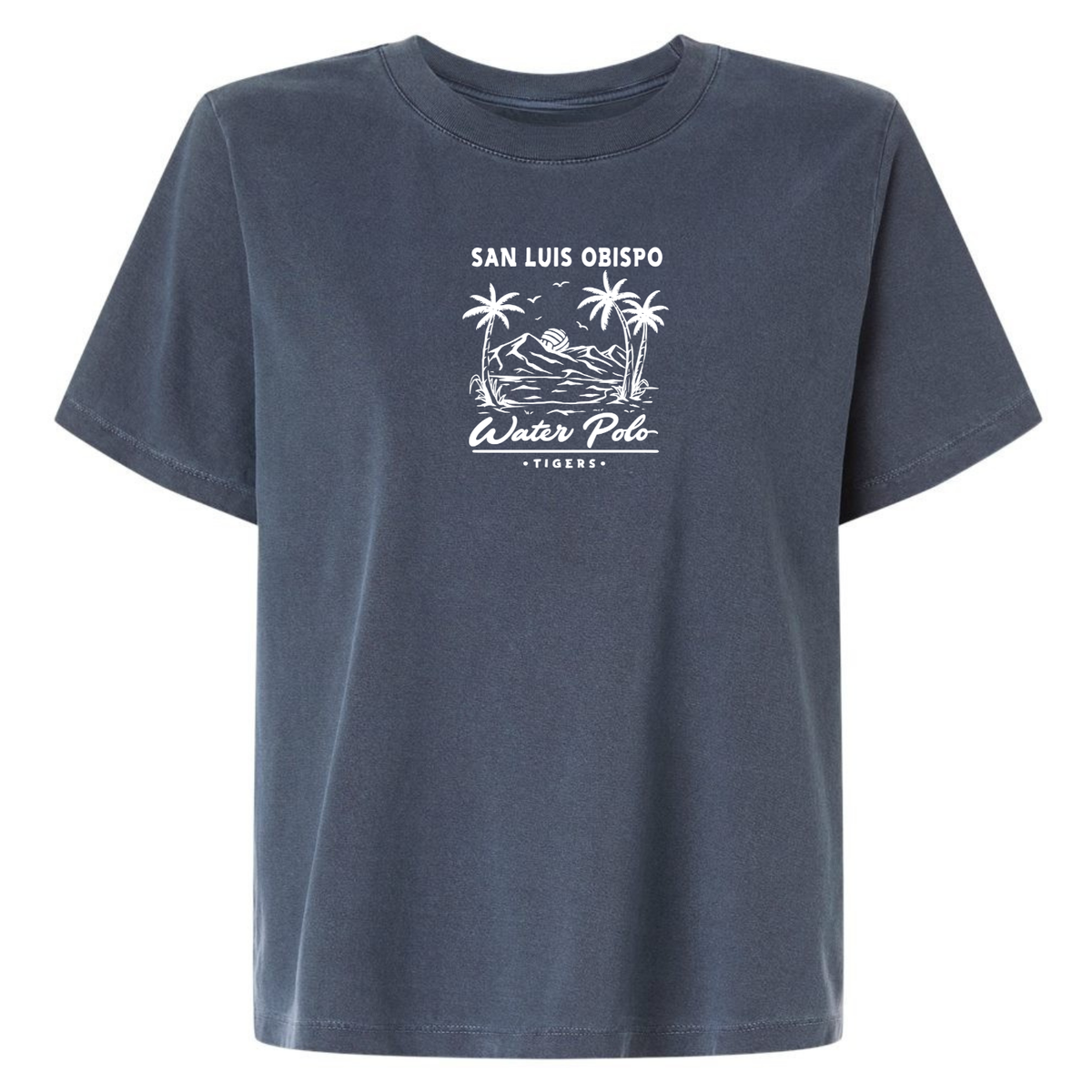 SLO Water Polo Paradise Women's 6 oz. Garment Dyed Heavyweight Tee - Vintage Navy