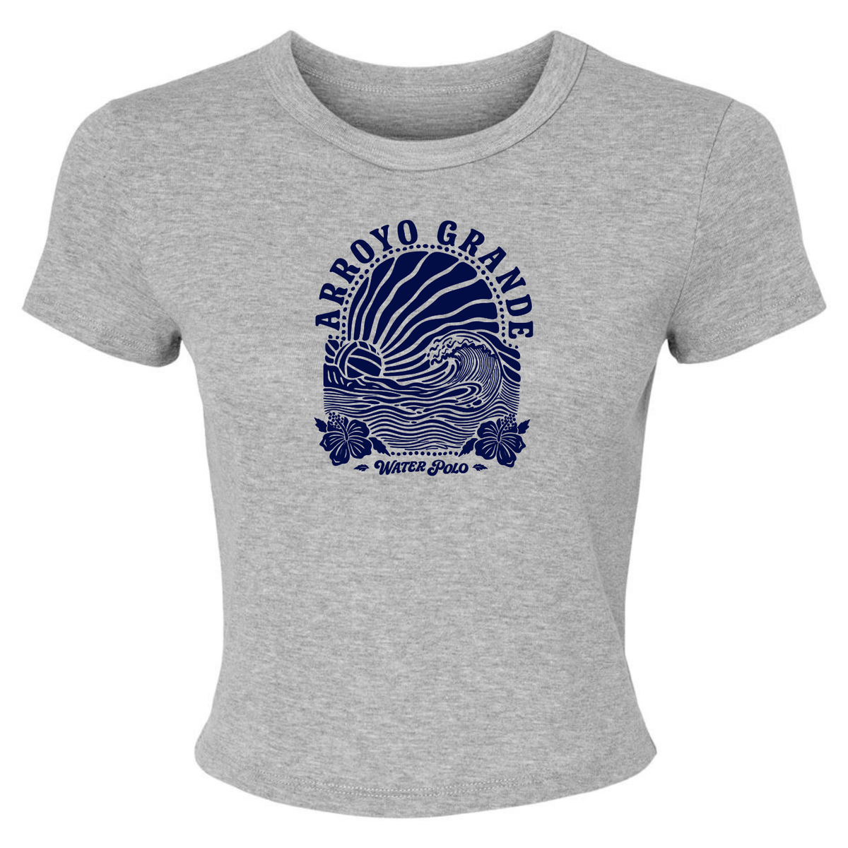 Women's Micro Rib Baby Tee AGWP Blue Sun Rays - Athletic Heather