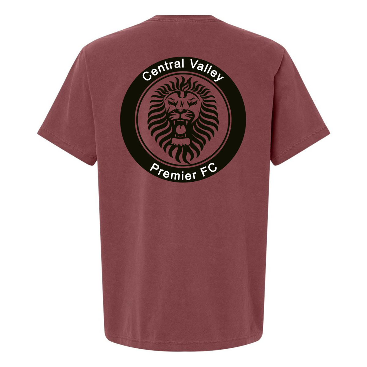 Unisex CVP Heavyweight Garment-Dyed Tee Black Logo - Washed Maroon
