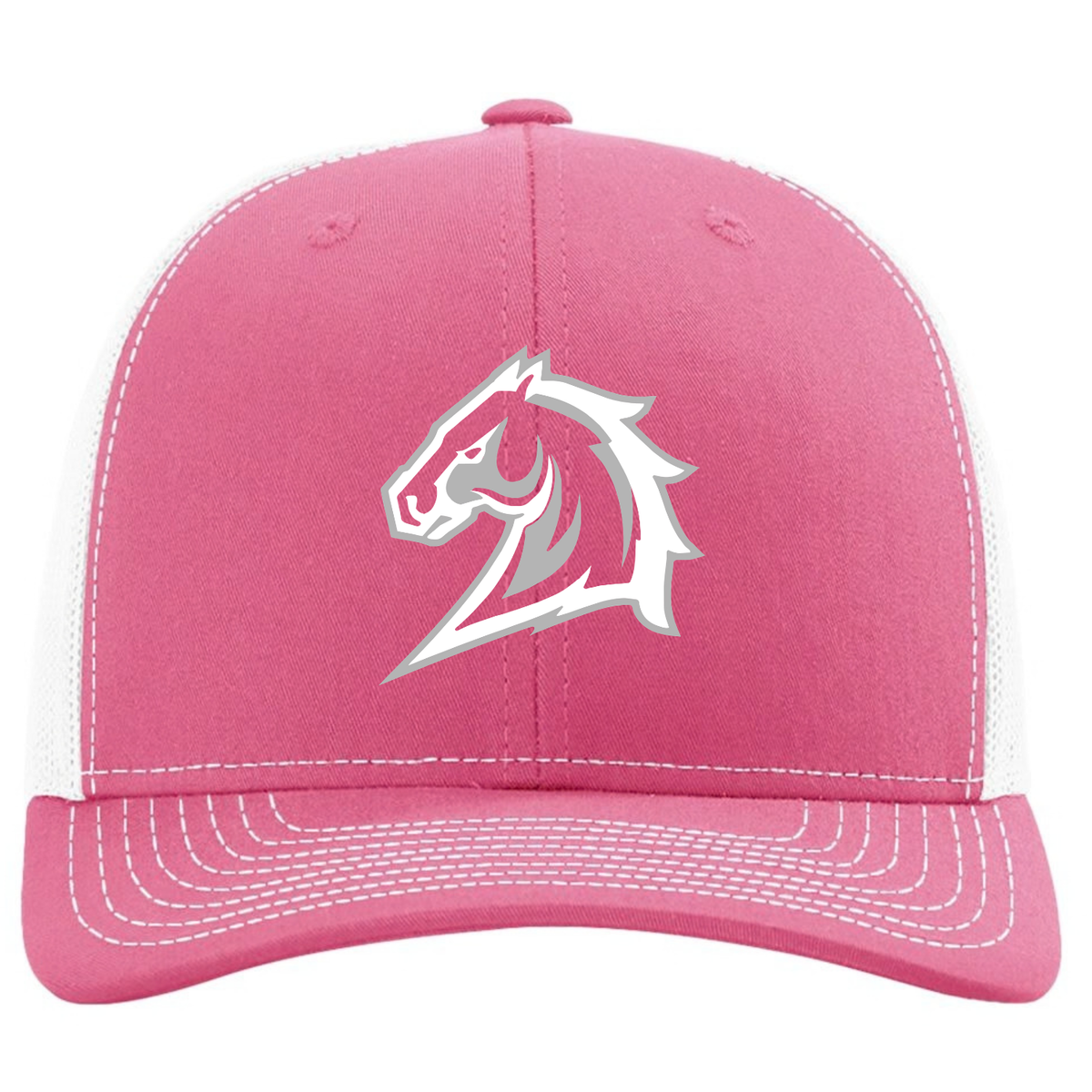 Mustangs Logo Richardson Trucker Hat - Hot Pink/White