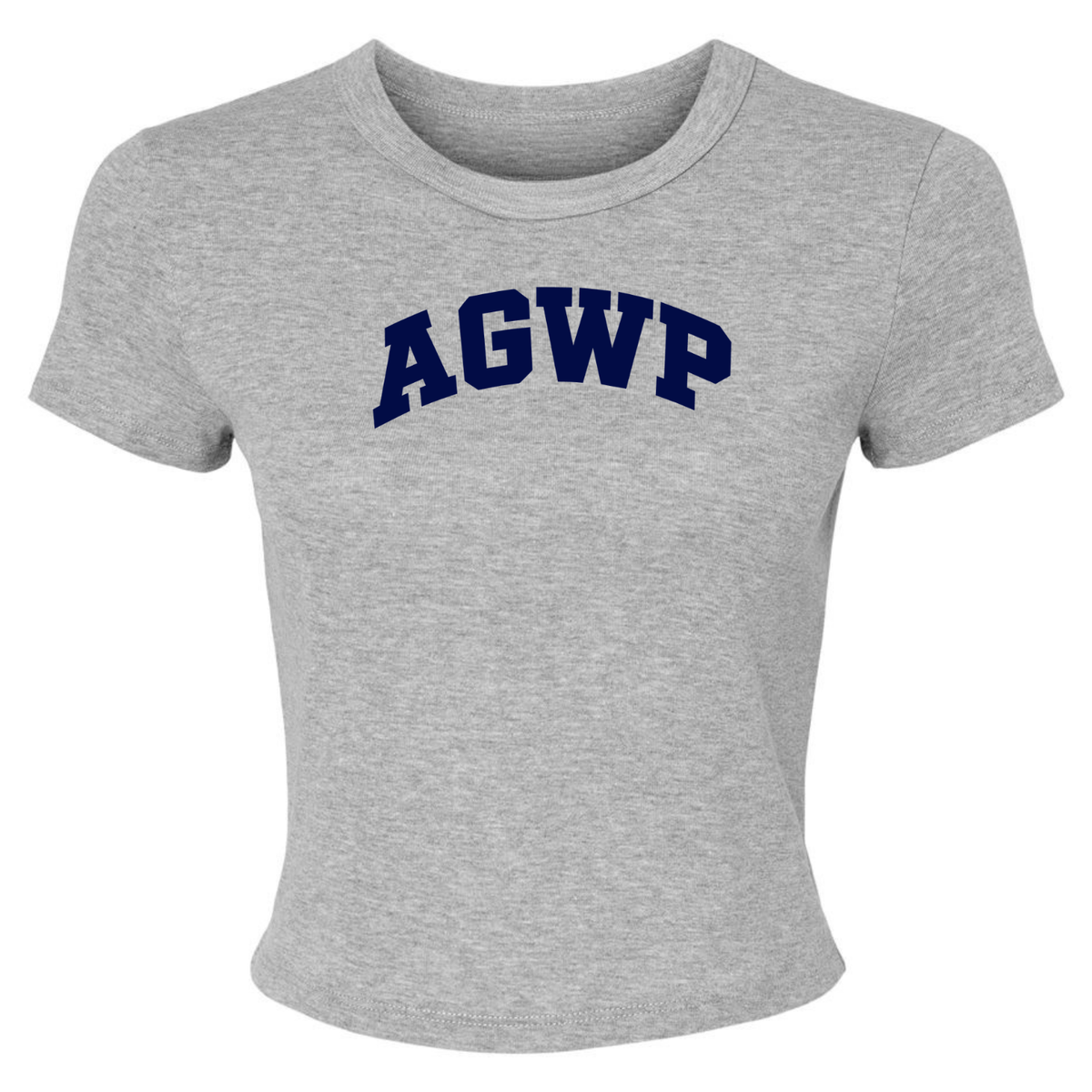 Women's Micro Rib Baby Tee AGWP Blue Logo - Athletic Heather