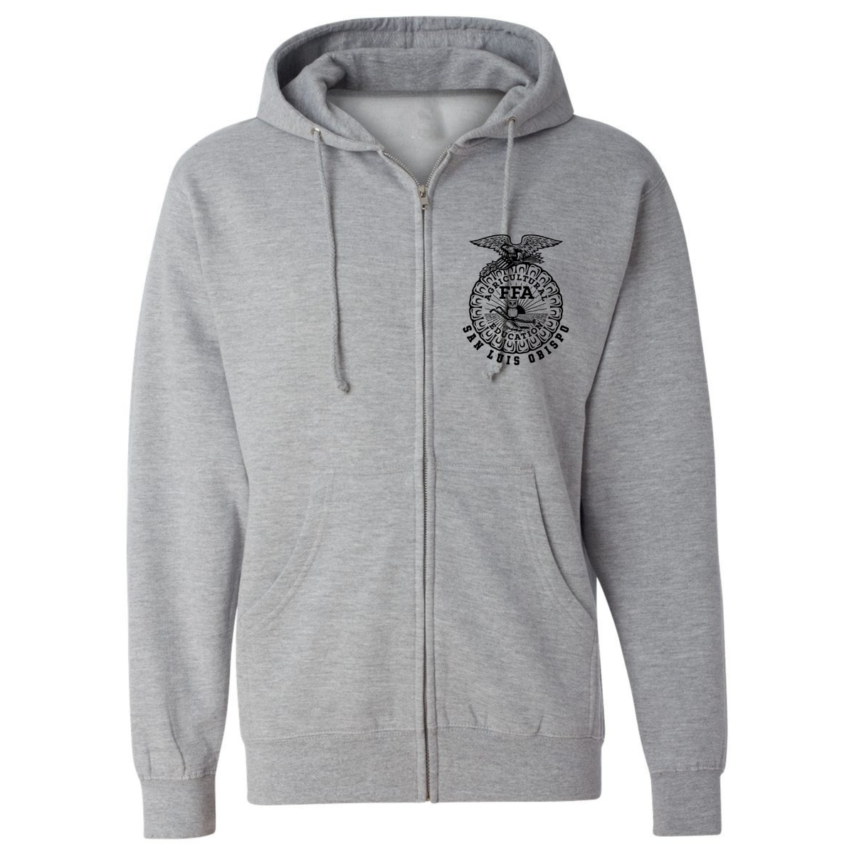 Unisex Midweight Full-Zip Hooded Sweatshirt - Grey Heather