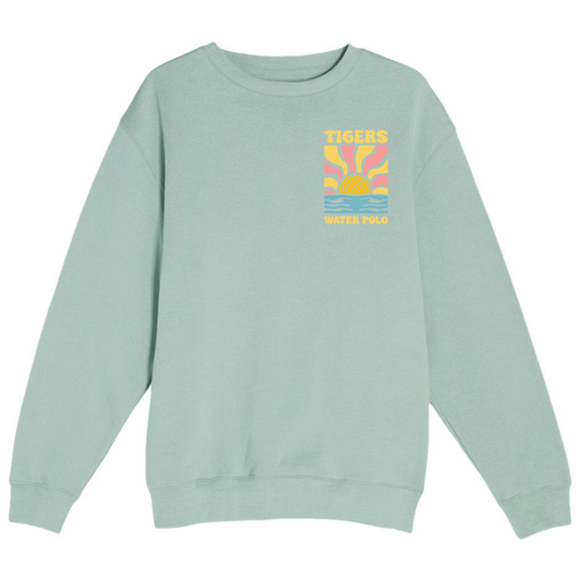 SLO Girls Polo Tiger Sunset Crewneck - Seafoam