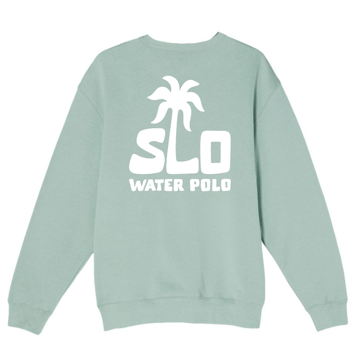 SLO Polo White Palm Tree Crewneck - Seafoam
