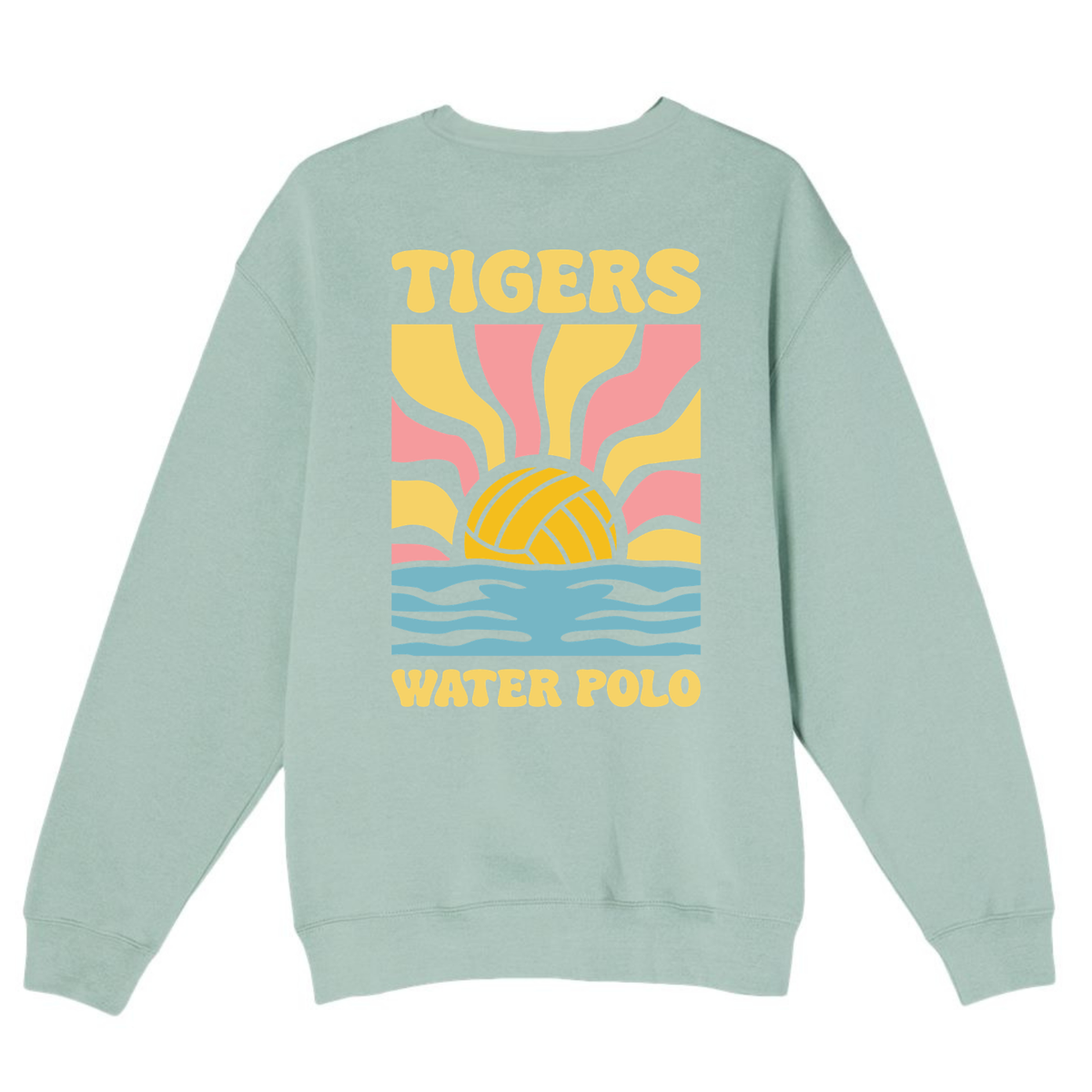 SLO Girls Polo Tiger Sunset Crewneck - Seafoam