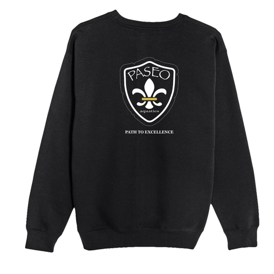 Paseo Aquatics White Logo Crewneck - Black