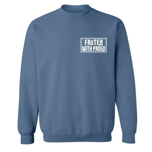 Paseo Aquatics Checkerboard Logo Crewneck - Indi Blue
