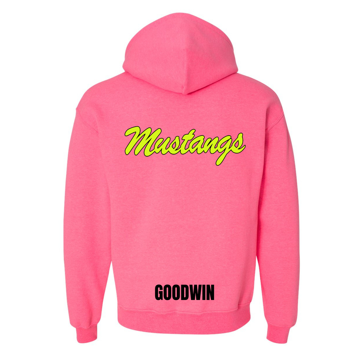 Custom Player Name and Number "M" Logo Hoodie - Hot Pink