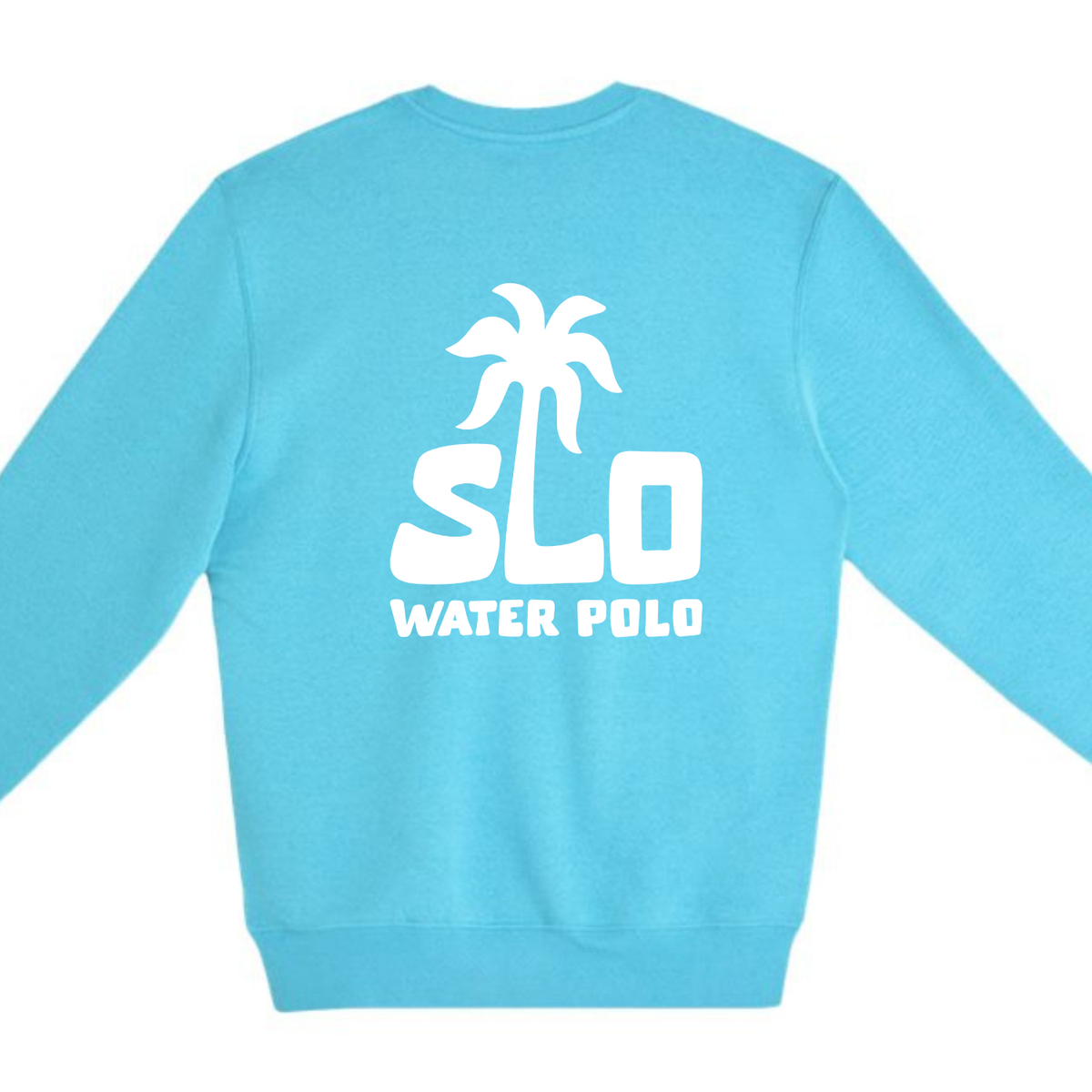 SLO Polo White Palm Tree Crewneck - Ocean Blue