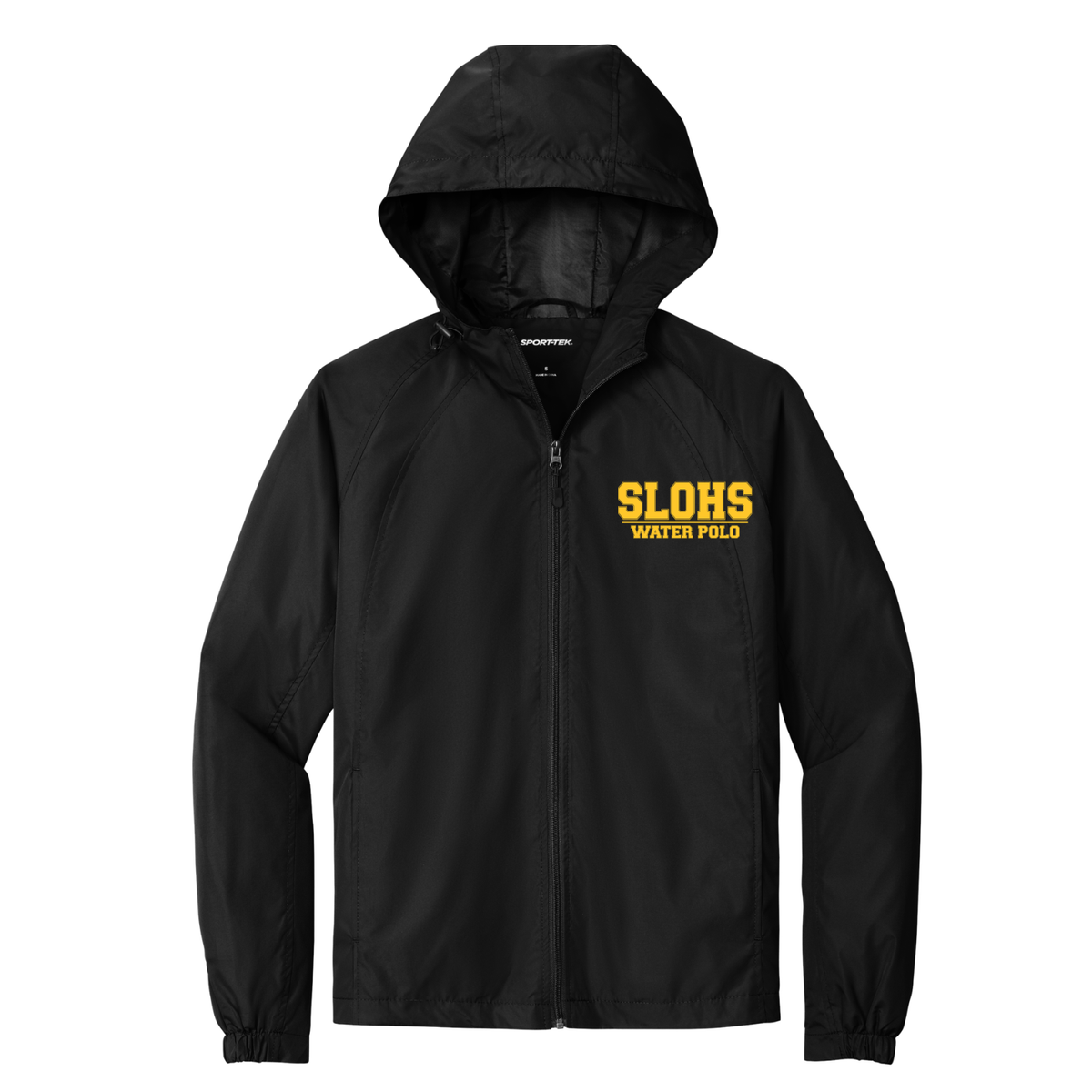 Water Resistant SLOHS Polo Hooded Raglan Jacket - Black