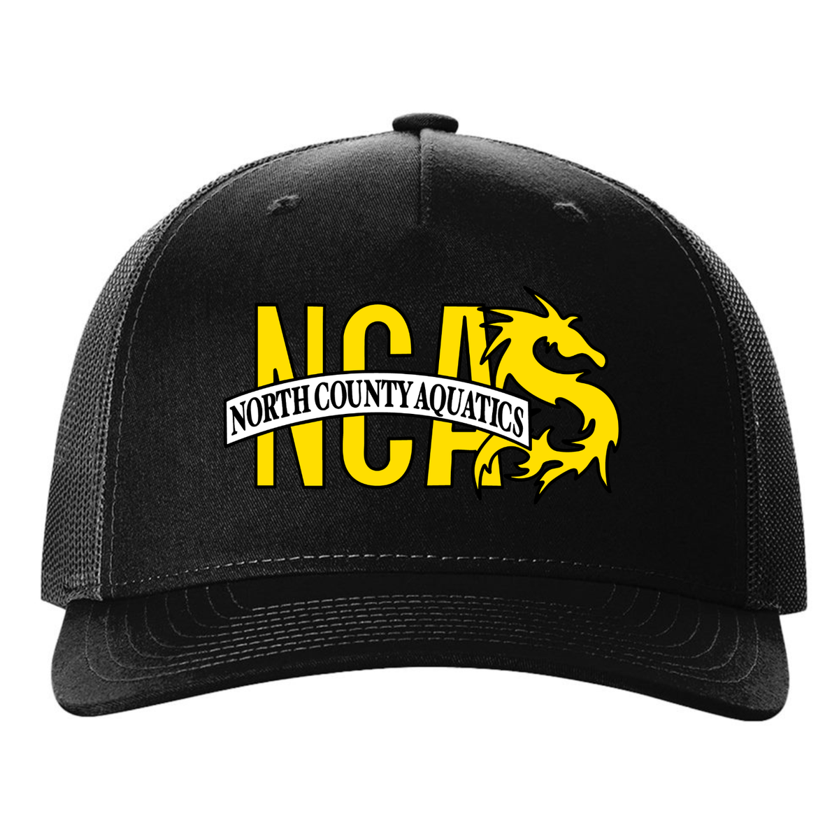 North County Aquatics Richardson 5 Panel Trucker - Black