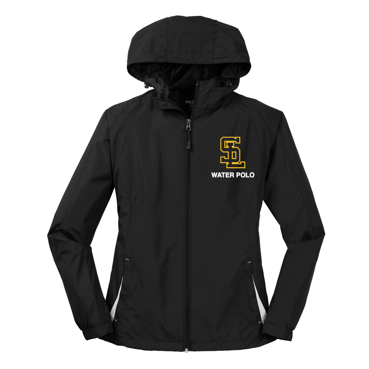 Women's Water Resistant S.L. Polo Hooded Raglan Jacket - Black