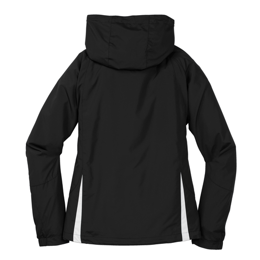 Women's Water Resistant S.L. Polo Hooded Raglan Jacket - Black