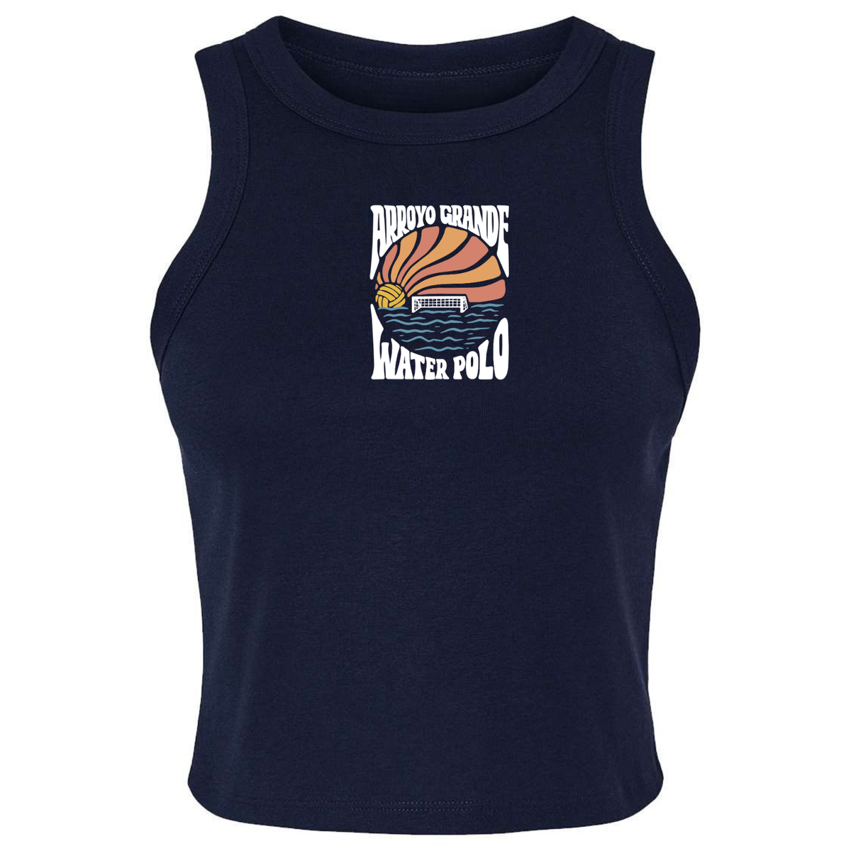 Women's Micro Rib Racer Tank AGWP Sun Rays - Navy