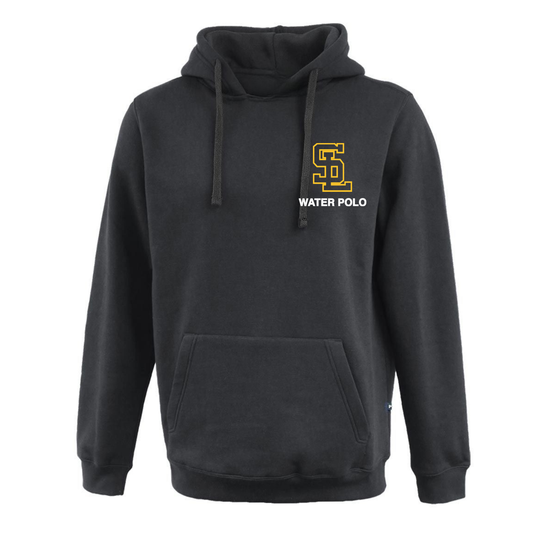 SLO Polo Tiger (white ink) Rugger Cut Neck Hoodie - Black