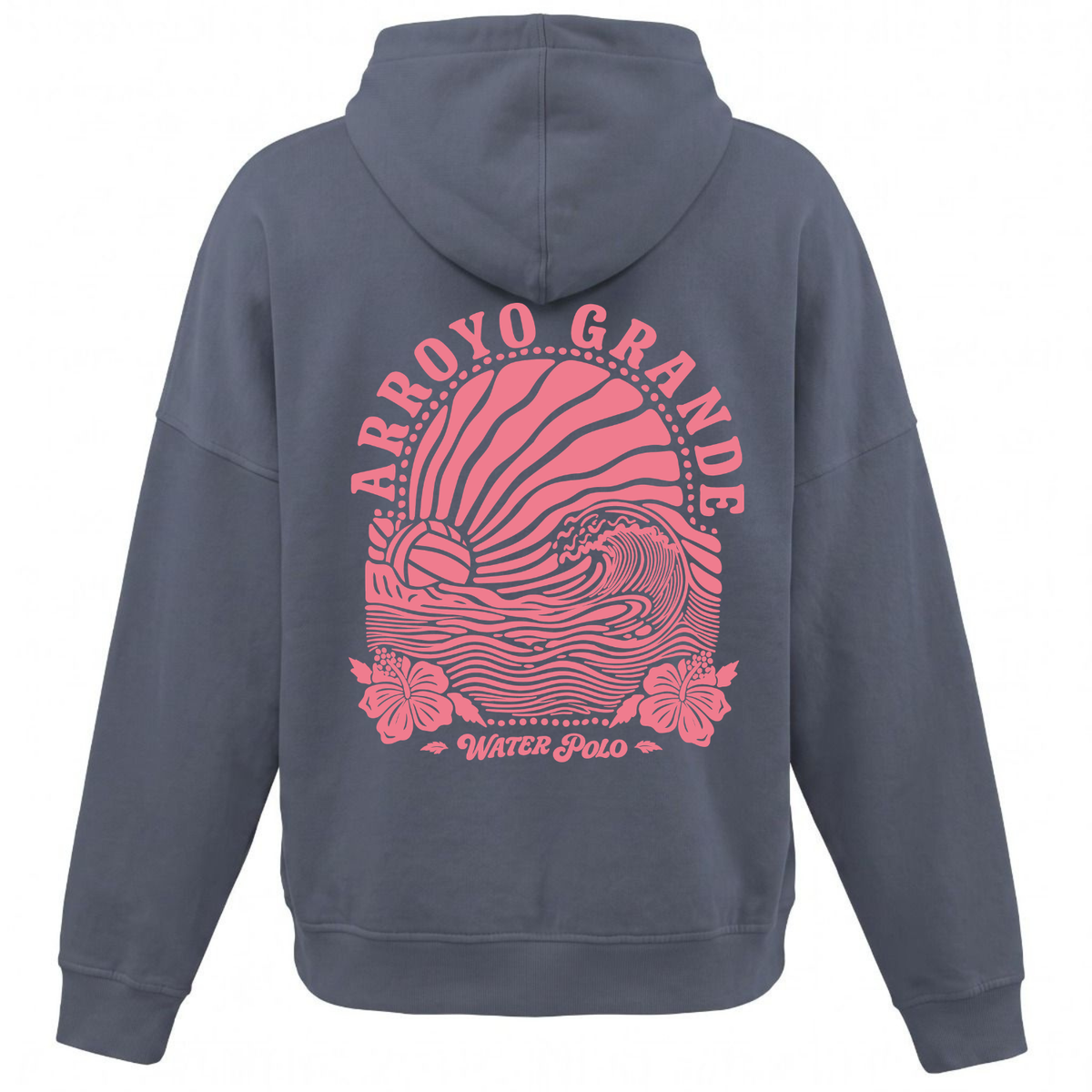 Unisex Cascade Saltwash Hoodie AGWP Pink Sun Rays - Navy Mist