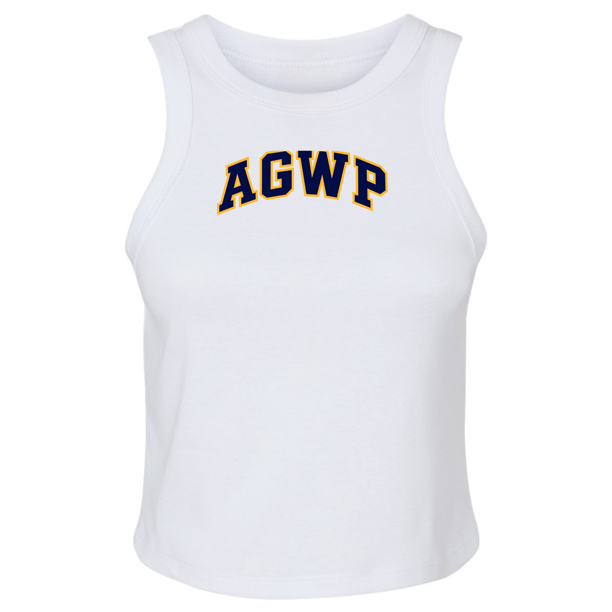 Women's Micro Rib Racer Tank AGWP Logo - White