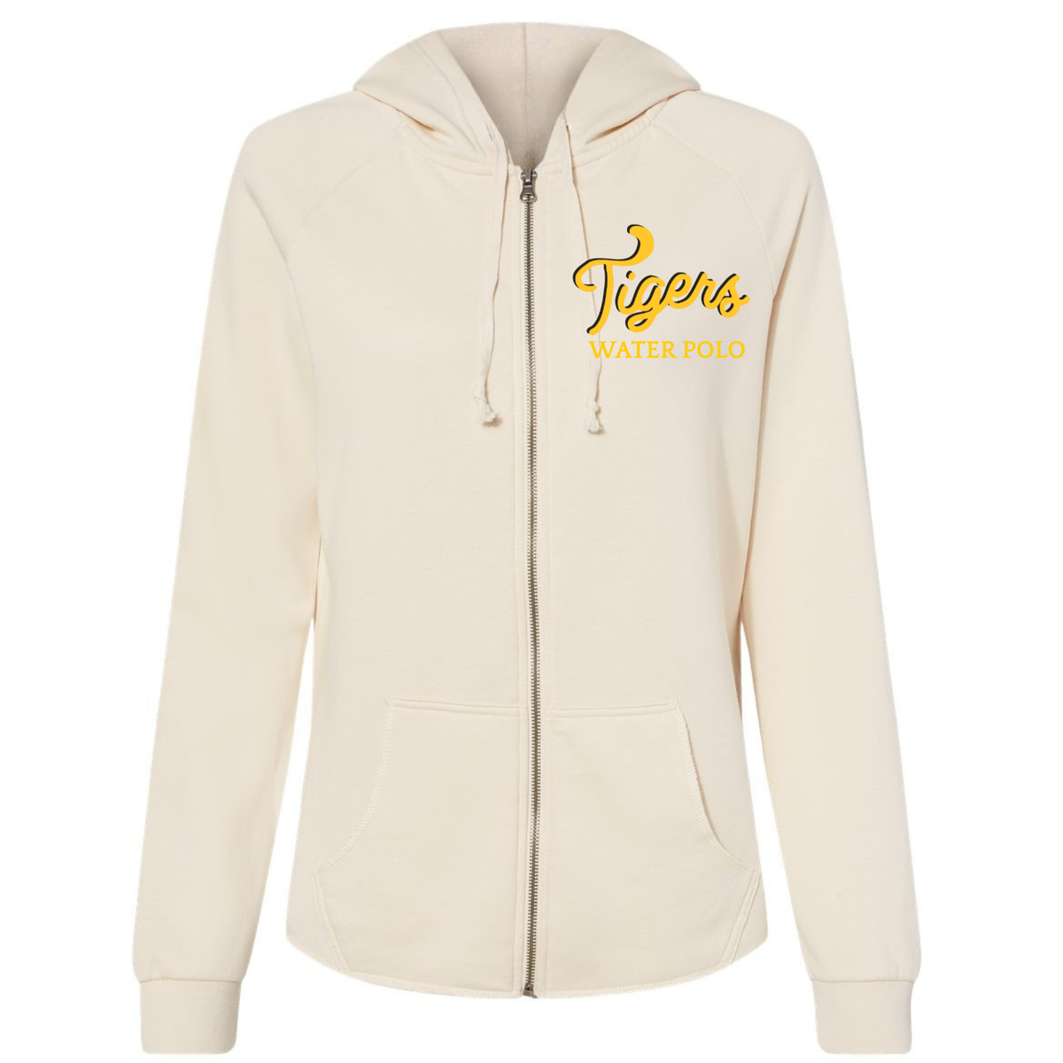 Women's SLO Polo Tigers Wave Wash Zip Up Hoodie - Bone