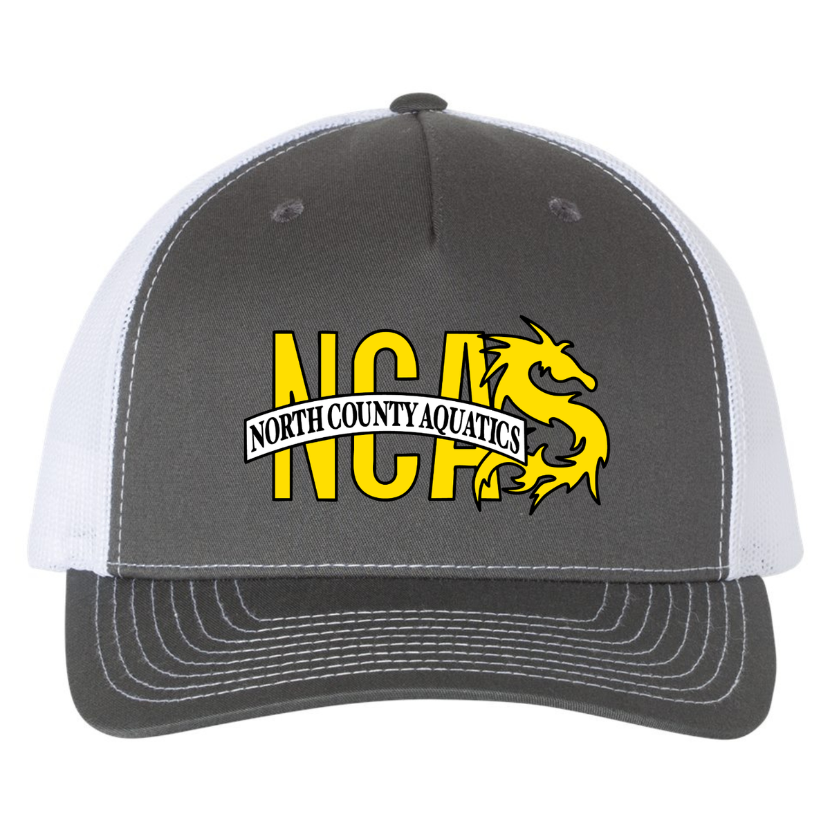North County Aquatics Richardson 5 Panel Trucker - Charcoal/White