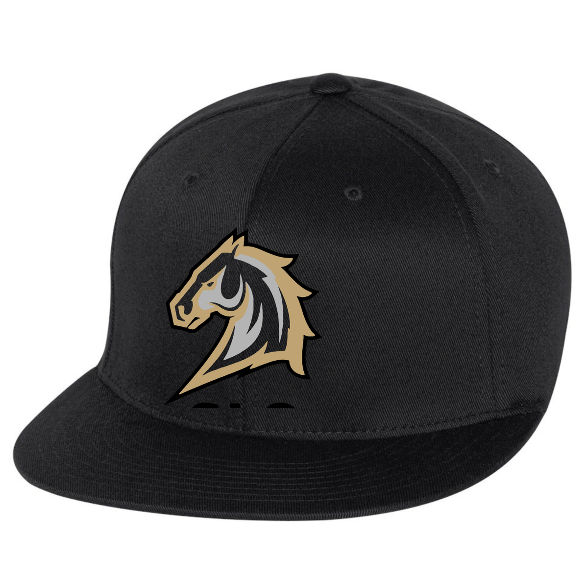 Mustangs Logo Flat Bill Hat - Black