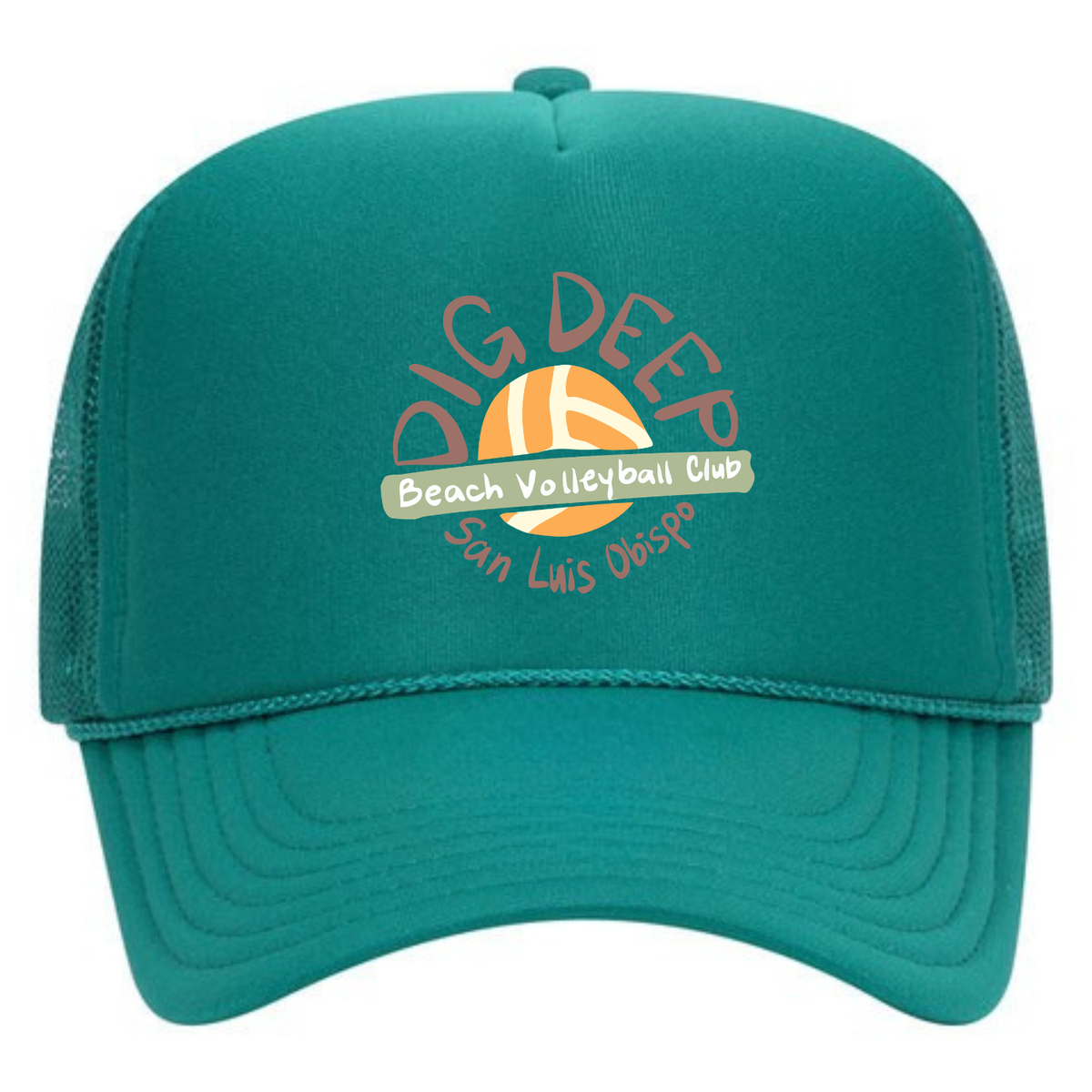 Dig Deep Circle Logo Foam Trucker  - Jade