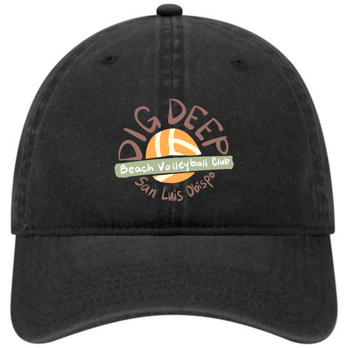 Dig Deep Circle Logo Dad Hat - Black