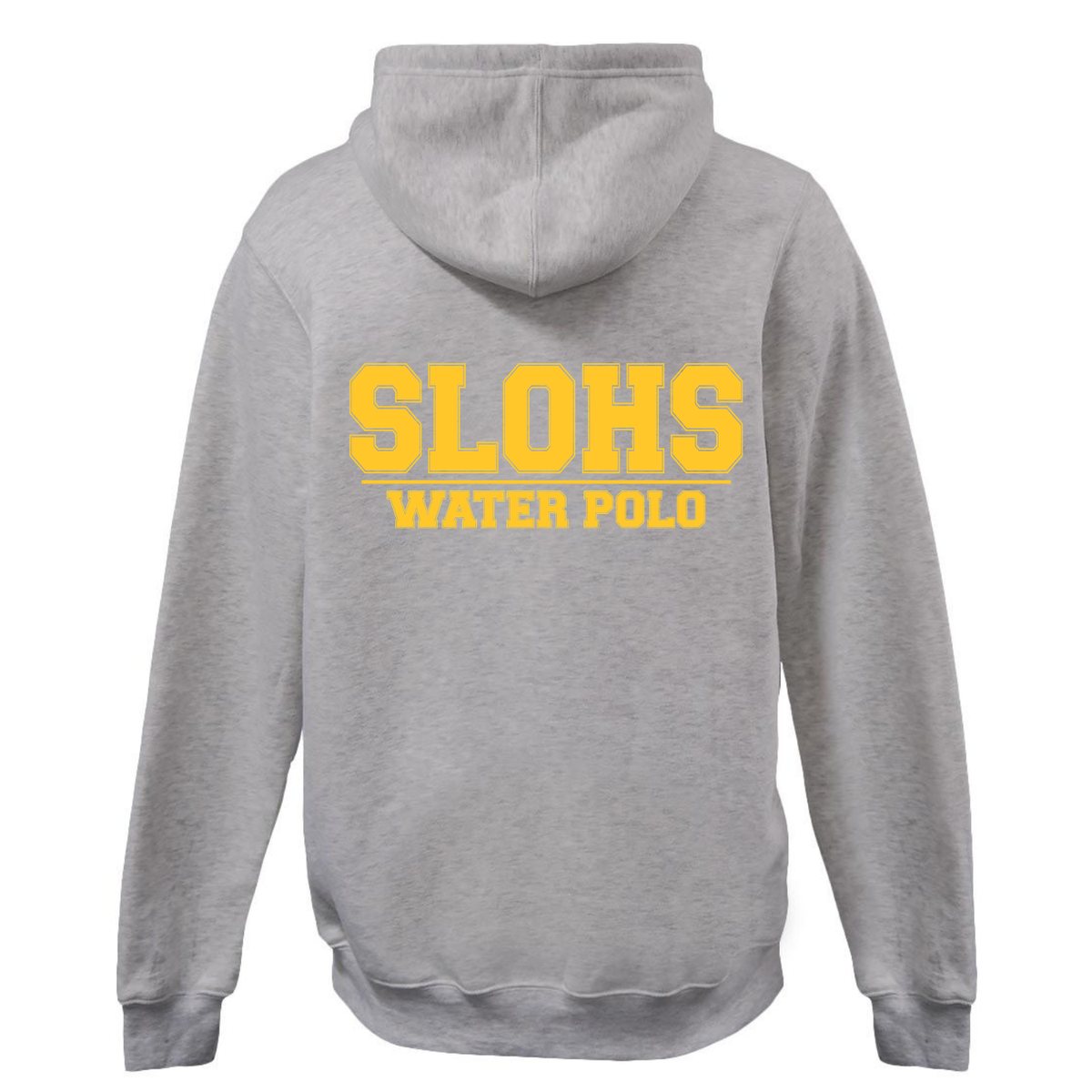 SLOHS Water Polo (Gold Ink) Rugger Cut Neck Hoodie - Grey Heather