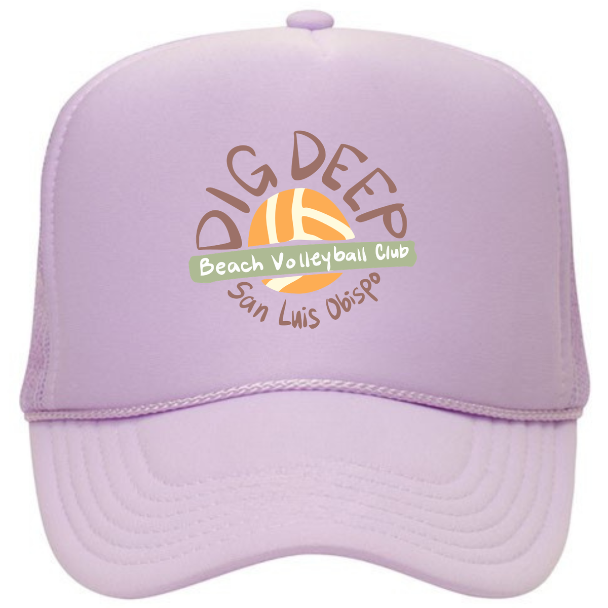 Dig Deep Circle Logo Foam Trucker  - Lavender