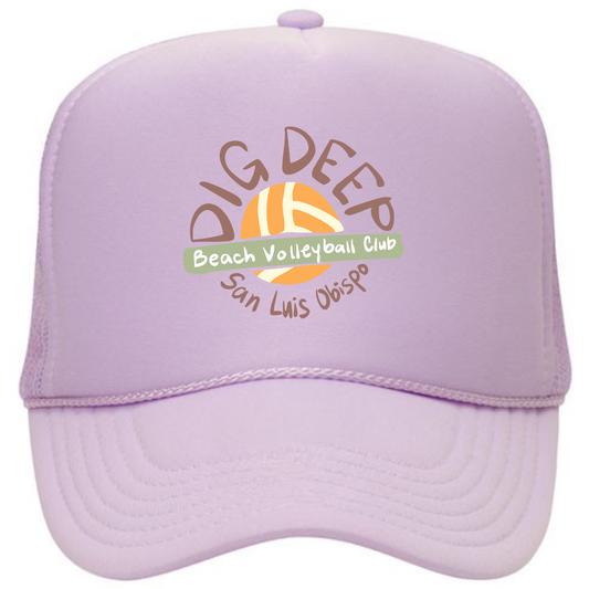Dig Deep Circle Logo Foam Trucker  - Lavender