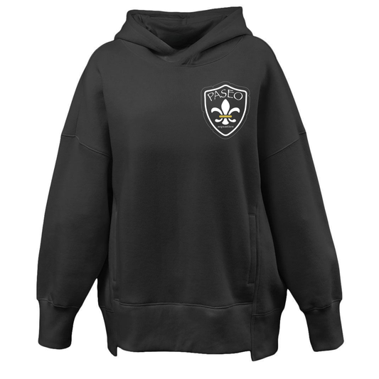 Women's Oversize Hoodie Paseo Aquatics White Logo - Black